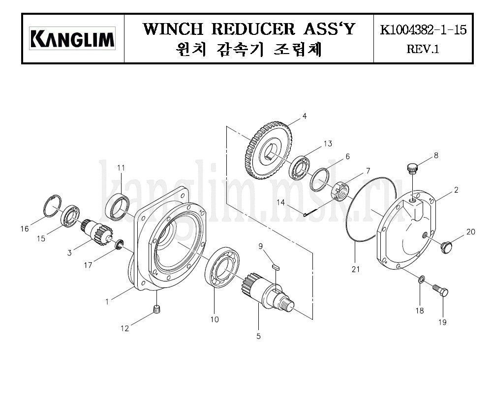 Kanglim KS 3105 редуктор лебедки Kanglim KS 3105 редуктор лебедки