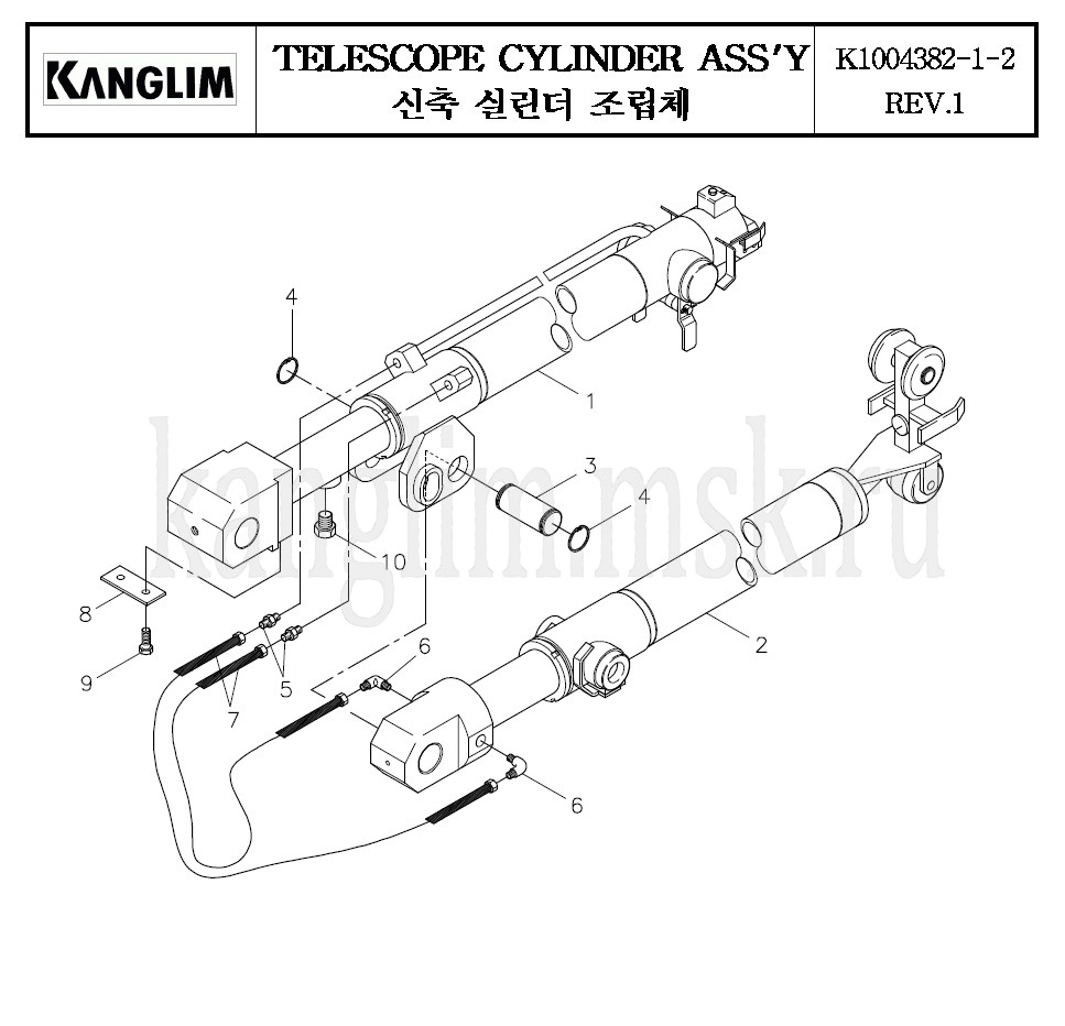 Kanglim KS 3105 телескопические гидроцилиндры Kanglim KS 3105 телескопические гидроцилиндры