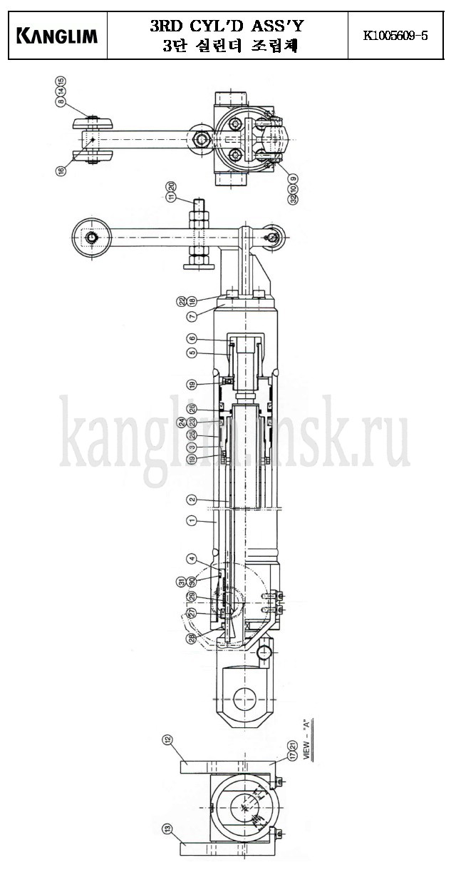 Kanglim KS 1056 гидроцилиндр телескопирования 3-ий Kanglim KS 1056 гидроцилиндр телескопирования 3-ий