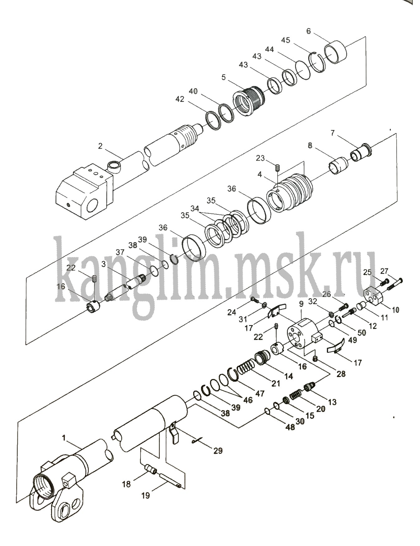 Kanglim KS 5206 1-ый гидроцилиндр выдвижения стрелы Kanglim KS 5206 1-ый гидроцилиндр выдвижения стрелы