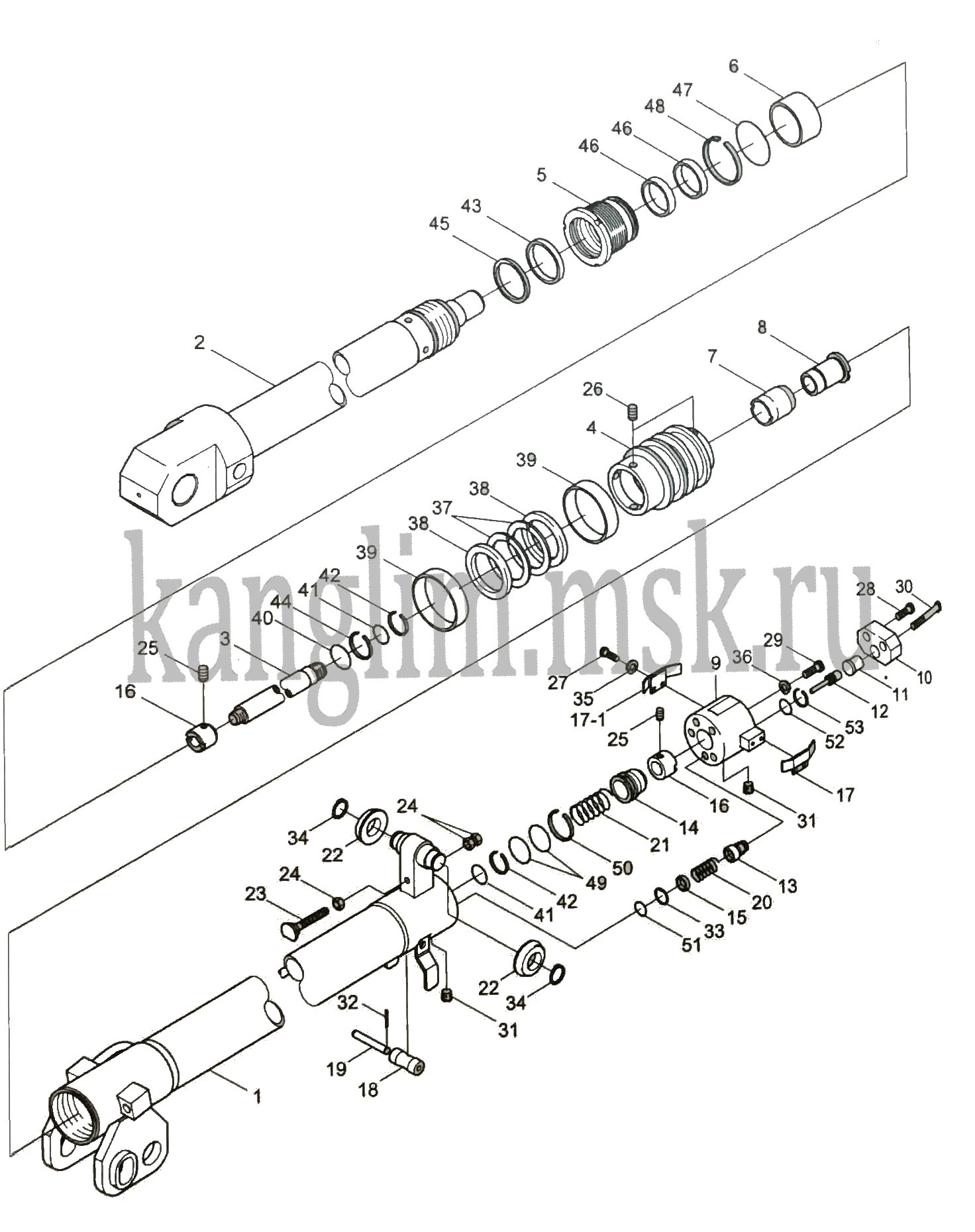 Kanglim KS 5206 2-ой гидроцилиндр выдвижения стрелы Kanglim KS 5206 2-ой гидроцилиндр выдвижения стрелы